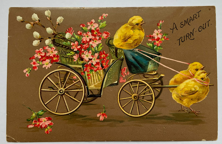 early 1900s Easter postcard with historical postal marks